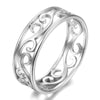 Victorian Style Filigree Ring Silver Stainless Steel Art Nouveau Band