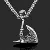 Viking Axe Necklace Stainless Steel Norse Warrior Valknut Pendant