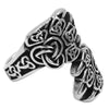 Viking Bear Claw Ring Norse Style Silver Stainless Steel Celtic Band Side View