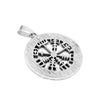 Viking Compass Necklace Stainless Steel Nordic Protection Vegvisir Pendant