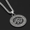 Viking Fenrir Necklace Stainless Steel Norse Wolf Rune Pendant Top View