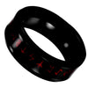 Viking Ghost Rune Ring Red Black Stainless Steel Norse Druid Luck Band Bottom View
