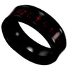 Viking Ghost Rune Ring Red Black Stainless Steel Norse Druid Luck Band Top View