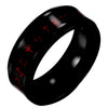Viking Ghost Rune Ring Red Black Stainless Steel Norse Druid Luck Band