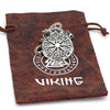 Viking Helm of Awe Necklace Removable Center Stainless Norse Pendant Pouch