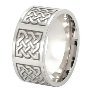 Viking Knotwork Norse Ring Stainless Steel Celtic Wedding Band 10mm