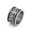 Viking Odins Raven Norse Wolf Ring Silver Stainless Steel Celtic Crow K9 Band