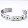 Viking Rune Cuff Bracelet Stainless Steel Norse Celtic Wristband Top View