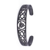 Viking Valknut Bracelet Black Stainless Steel Norse Style Cuff Bangle Left View