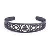Viking Valknut Bracelet Black Stainless Steel Norse Style Cuff Bangle