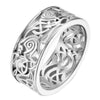 Viking Wolf Ring Silver Stainless Steel Celtic Norse Knot Band