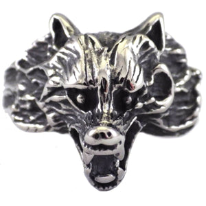 Werewolf Theme Stainless Steel Men's Wolf Ring