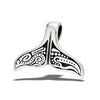 Whale Tail Necklace Silver Stainless Steel Nautical Beach Pendant