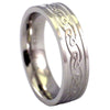 Close Up of Women's Celtic Knot Ring Stainless Steel Wedding Band