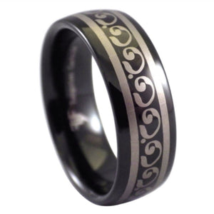 Women's Filigree Steampunk Black Tungsten Ring