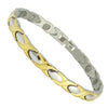 Women's Gold Stainless Steel Modern Braid Magnetic Bracelet