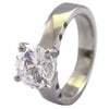 Large CZ Stone Solitaire Ring
