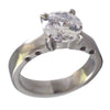 Large CZ Stone Solitaire Stainless Steel Ring