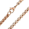 Rose Gold Round Box Chain Stainless Steel Rolo Necklace 1.3mm