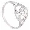 Yoga Ohm Ring Silver Stainless Steel Spiritual Aum Band Right View