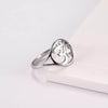 Yoga Ohm Ring Silver Stainless Steel Spiritual Aum Band Top View